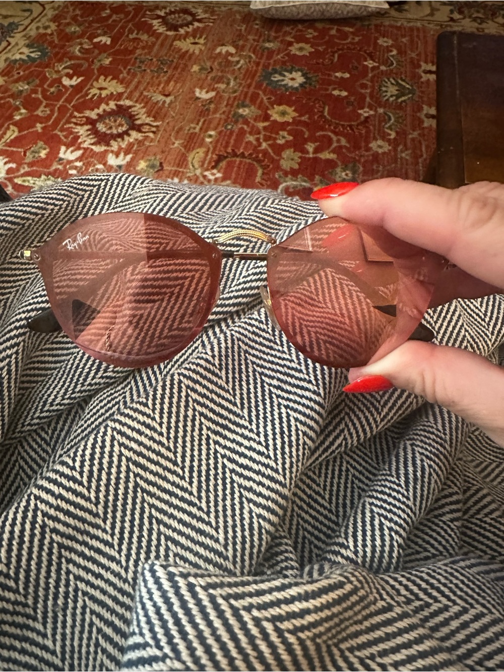 Ray-Ban Women's Round Sunglasses with Pink Lenses